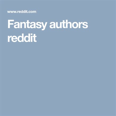 reddit fantasy writers|best fantasy writers reddit.